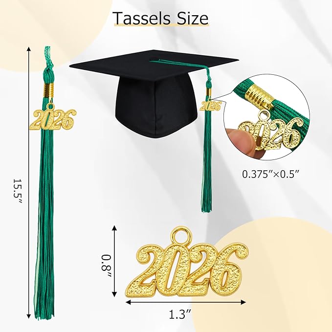 GraduationMall Single&Multiple Color Graduation Tassel with 2026 Year Charm 9"