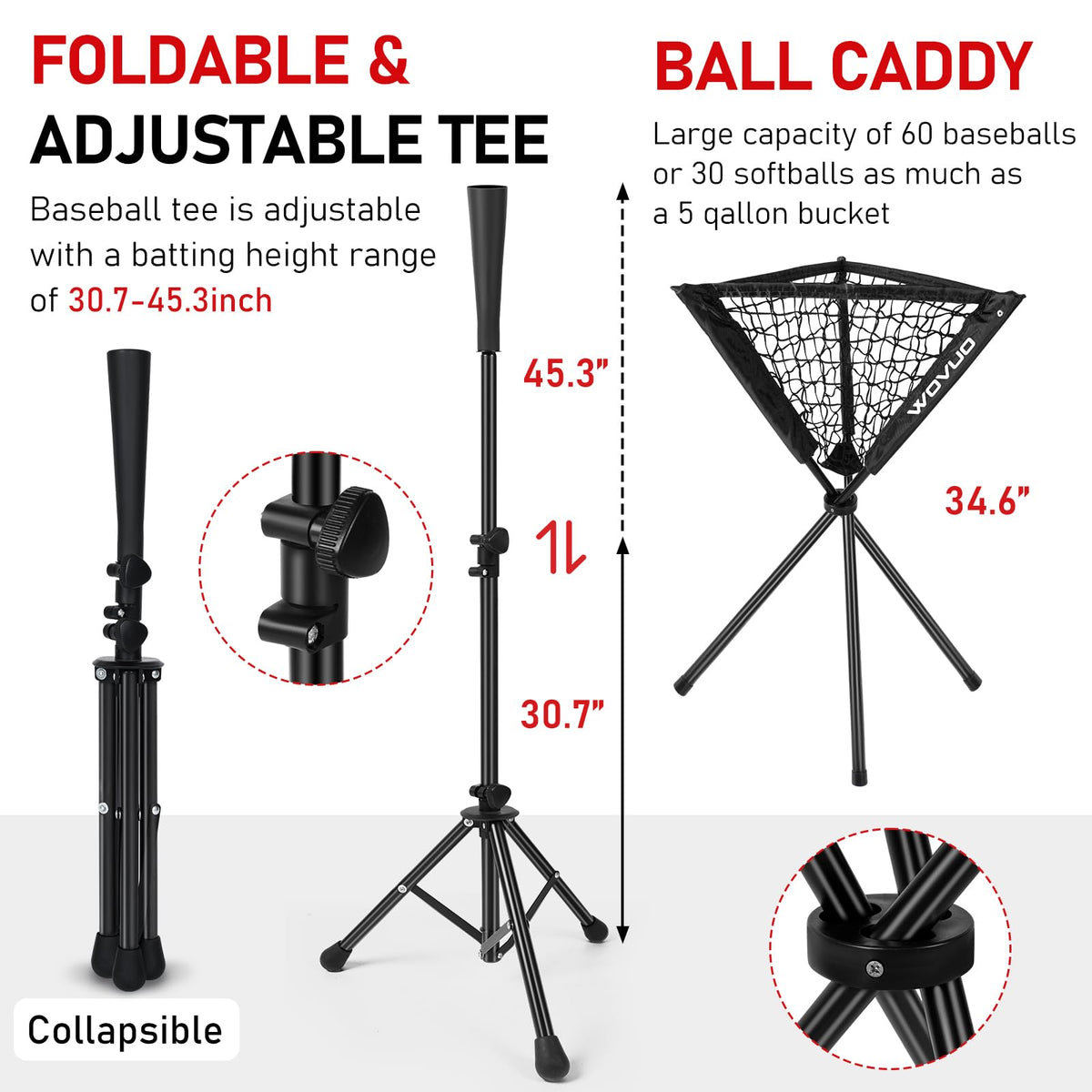 7x7 ft Baseball Net for Batting Pitching Hitting, Softball Pitching Net with Strike Zone, Tee, Ball Caddy, Softball Batting Net Baseball Training Equipment for Kids Adult Youth Sport Practice