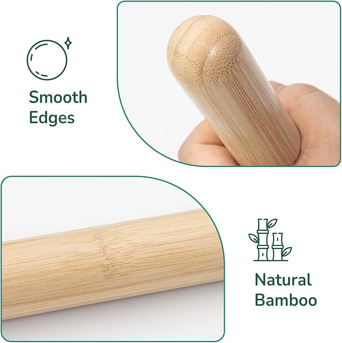 Bamboo Massage Stick - Body Shaping Roller, Guasha Massage Tool for Relaxing Muscles