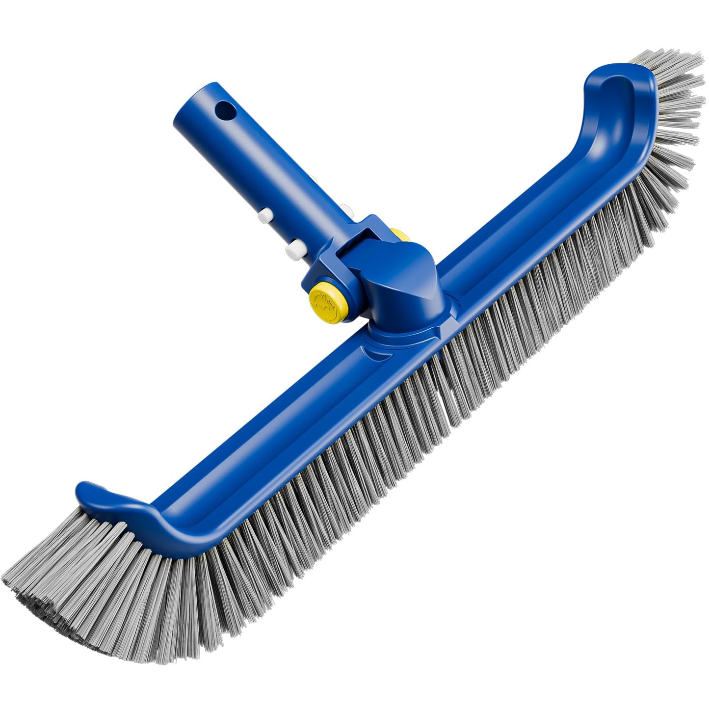 POOLAZA Pool Brush with Rotatable Handle,17.5" Pool Brush Head for Inground Pools, Above-Ground & Vinyl Pools, Heavy-Duty Pool Brushes for Cleaning Pool Walls