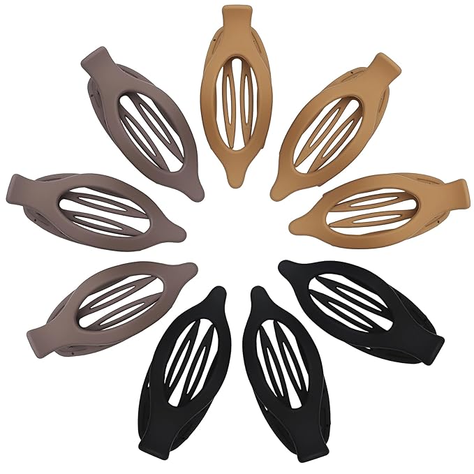 9 Pack Flat Hair Clips for Women, Matte Claw Clips for Thick & Thin Hair, Suitable for Driving (Beige,Camel,Black)