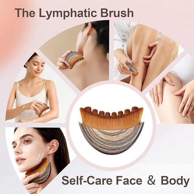 New Lymphatic Contour Face Brush，Lymphatic face Brush for Sculpting – Anti-Puffiness Detox & Lift Improves Skin Glow，Ergonomically Designed to Fit The Skin Precisely and Relieve Fatigue