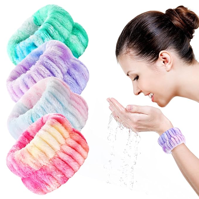 8pcs Wrist Bands for Washing Face Wash Wristbands Wrist Towels Arm Bands for Skincare Makeup Wrist Cuffs Spa Wrist Scrunchies