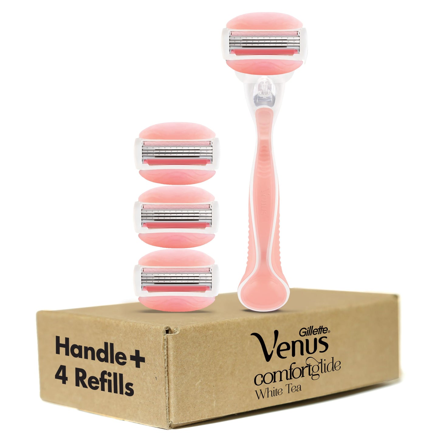 Gillette Venus ComfortGlide White Tea Women's Razor 1 Handle + 4 Blade Refills