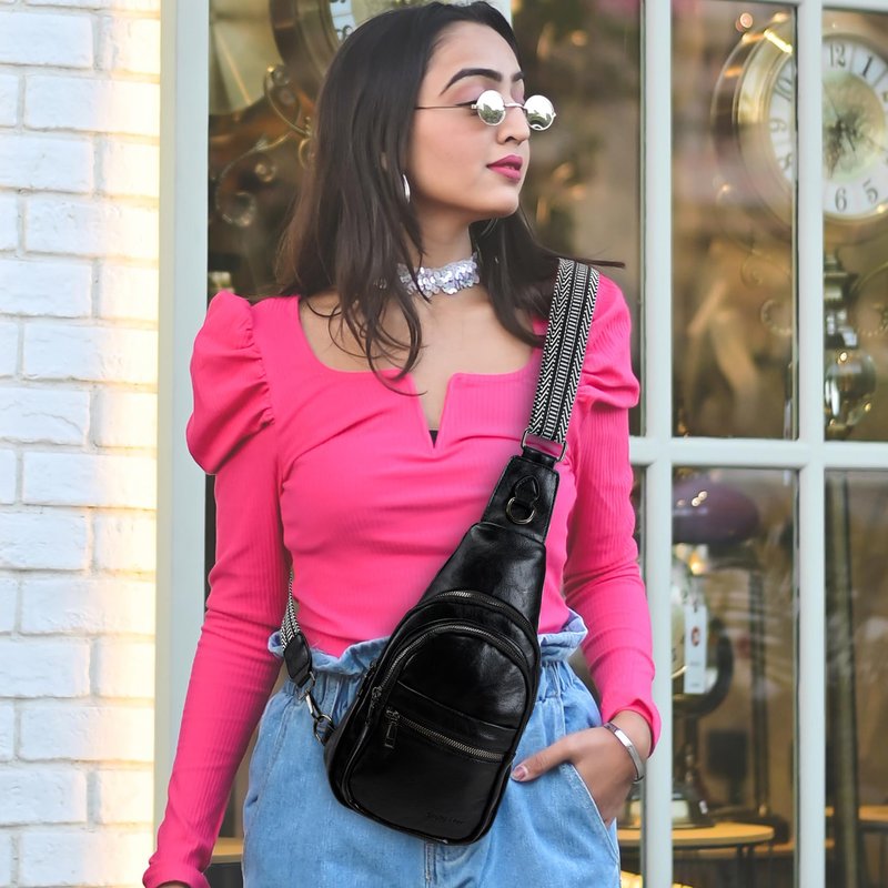 Seoky Rop Crossbody Bag for Women Small Sling Bag Leather Shoulder Cross Body Bag for Travel Black