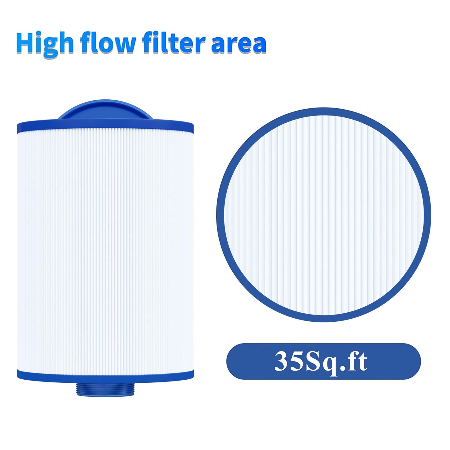 Cryspool® 06004 Filter Compatible with Artesian Spas 06-0014-12, PMA-R1/x268546 with Closed Handle(Not be Removed), 6CH-352, FC-0318, PAS40-F2M, 06-0055-12, 35 Sq. Ft Spa Filter Cartridge, 2 Pack
