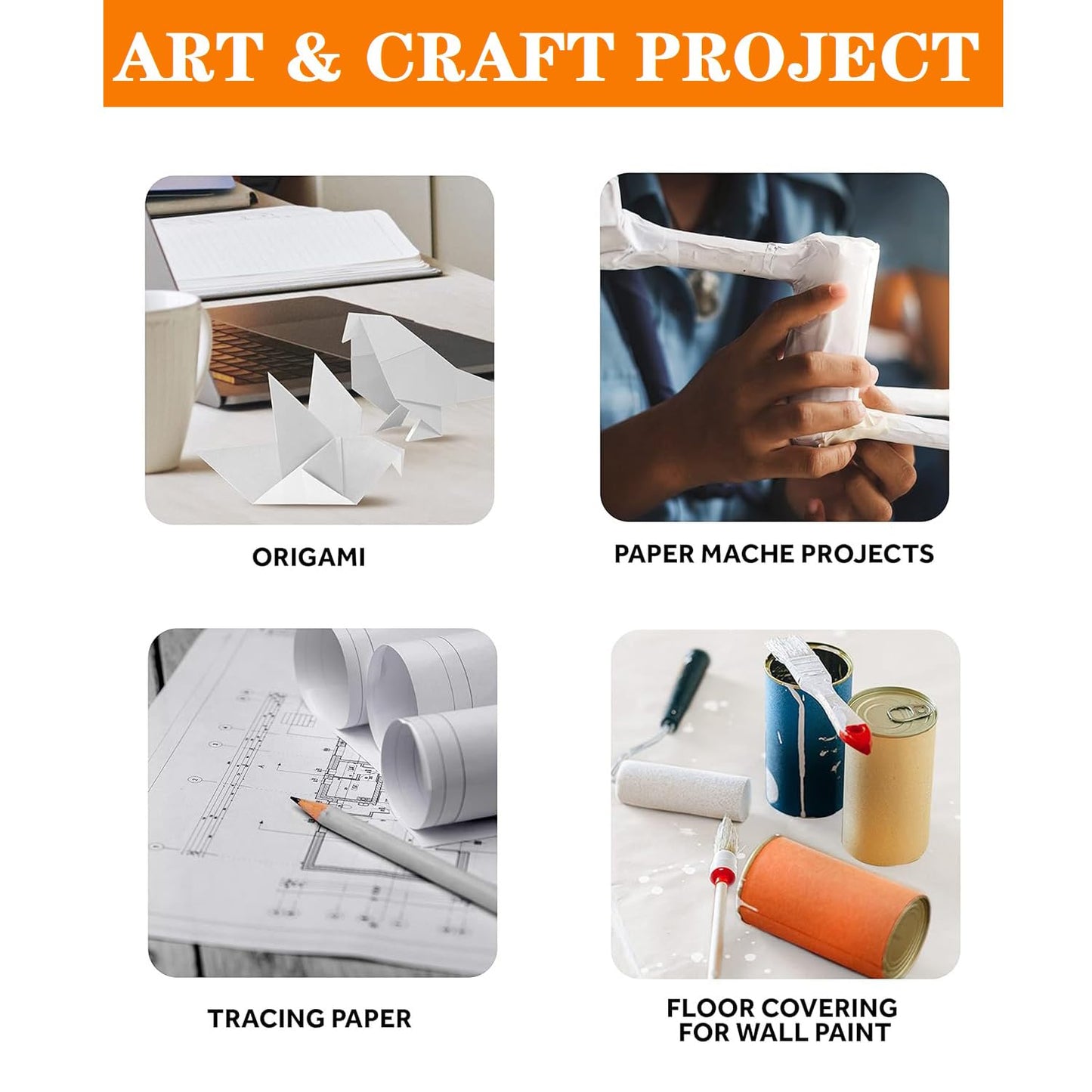 Sketch Drawing Paper 12 * 17in & 8.5 * 11in Art Craft Paper for Arts Supplies, White Paper for Drawing 200 Sheets