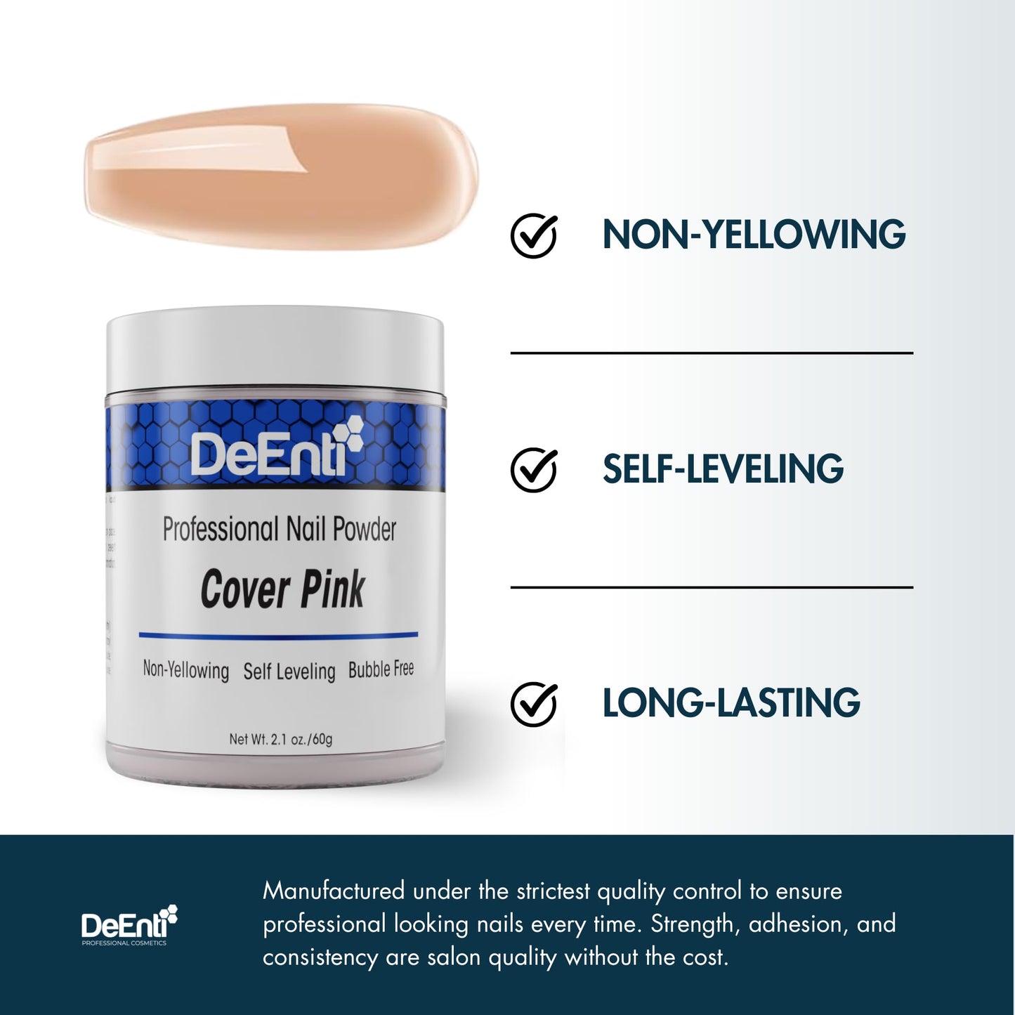 DeEnti Acrylic Nail Powder - 2oz Dark Nude|Professional Grade, Bubble-Free Acrylic Powder for Nails | Long-Lasting, Chip-Resistant Nail Acrylic Powder for Carving, Extensions & Fake Nails