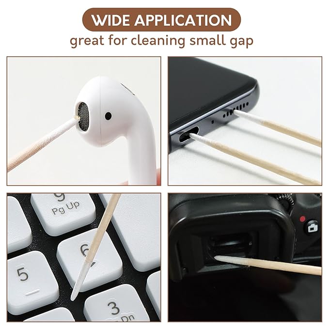 1500PCS Pointed Cotton Swabs with Storage Case - 4 inch Microblading Precision Tip Cotton Swabs with Wooden Sticks - Micro Tips for Makeup Eyelash Extensions Nail Art Supplies