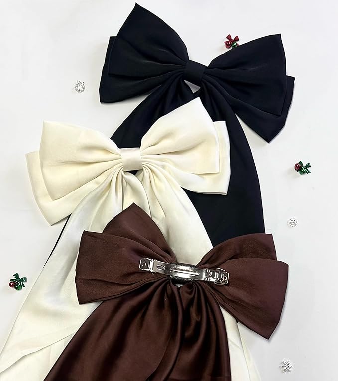 Hair Bows for Women Hair Ribbon Bow Hair Clips with Long Tails Vintage Hair Accessories for Women