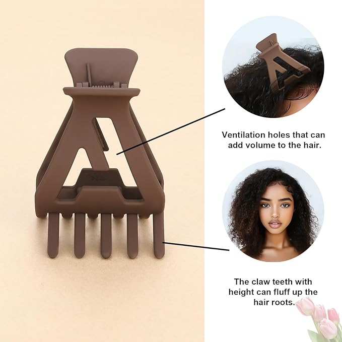 12Pcs Root Lifting Hair Clips for Thick & Thin Hair, Roller Jaw Volume Curly Hair Claw, No Crease Hair Root Lifting Clips for Natural Volume Curls 6 Colors A Type