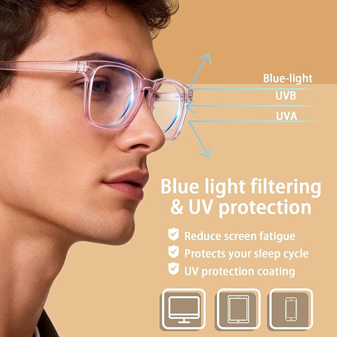 BIRDDIE Blue Light Blocking Glasses for Women & Men, UV400 Anti-Glare Computer Glasses for Gaming,Reading & Eye Strain Relief