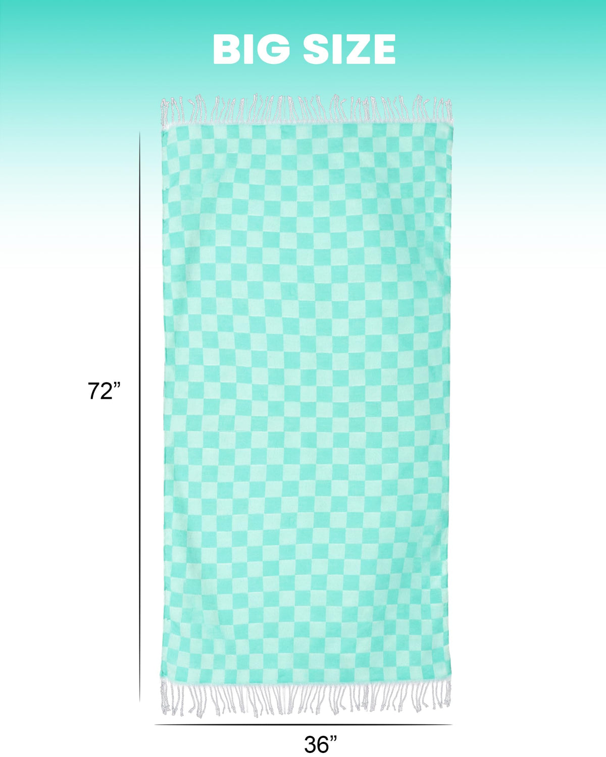 2 Packs Checkered Plaid Turkish Beach Towel Beach Blanket Sandproof Fast Drying Extra Large Match Tote Bag Lounge Chair Umbrella Tent Dress Toy Canopy Outfits Cart Sandal Shoes Games Shirts Pants