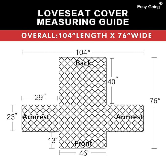 Easy-Going Reversible Loveseat Couch Cover for 2 Cushion Couch Sofa Cover for Dogs Water Resistant Furniture Protector with Foam Sticks Elastic Straps for Pet (Loveseat, Wine/Beige)