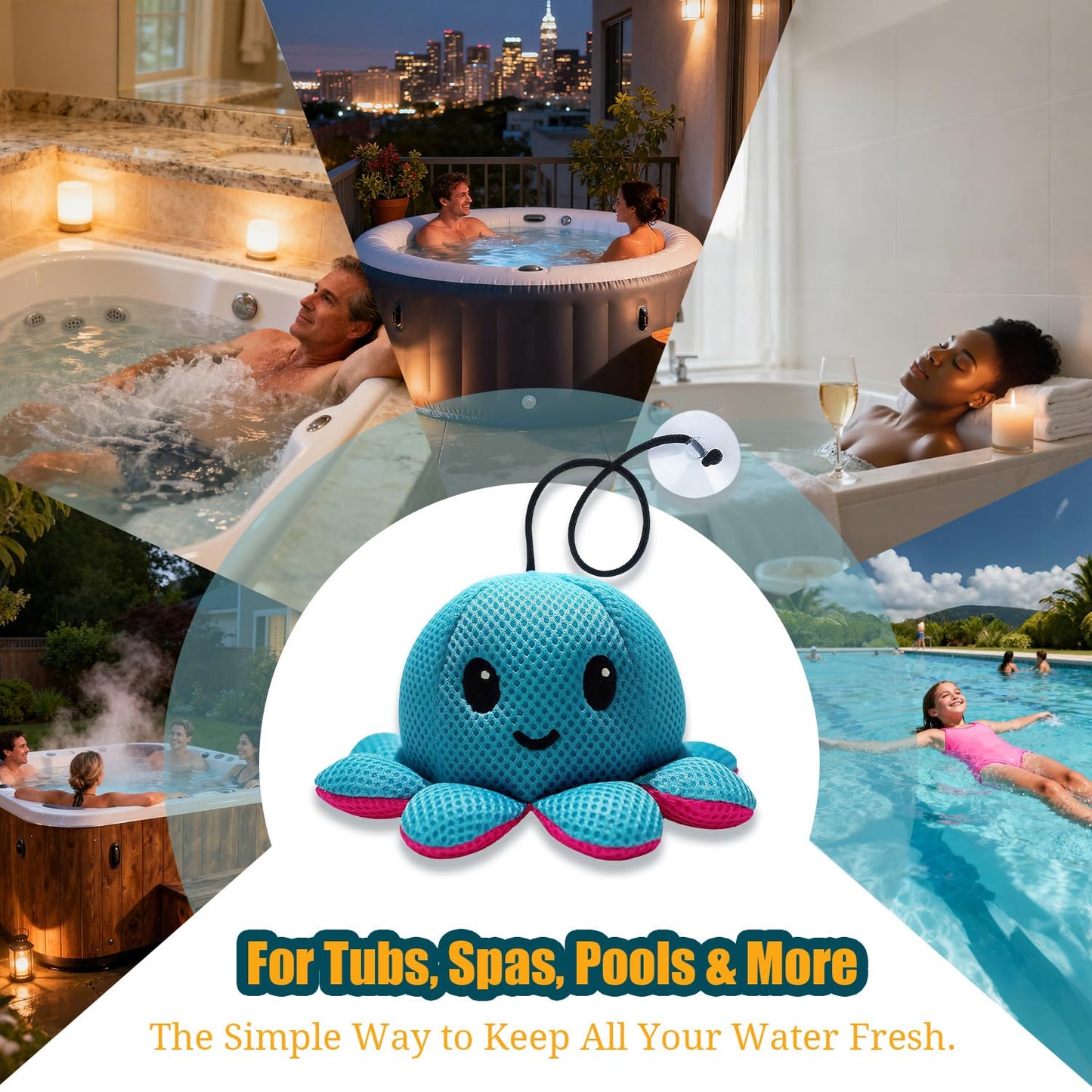 Exqusdy Hot Tub Scum Absorber, Reusable Spa Oil Absorbing Sponges with Waterproof Bag, 2PCS