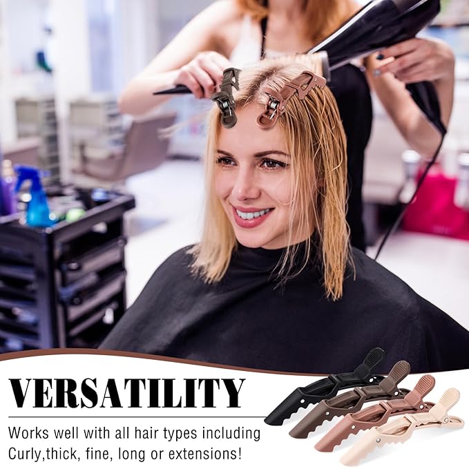 Havawish 12 Pcs Alligator Clips for Hair Styling Matte Alligator Crocodile Clips for Women Hair Sectioning(Brown)