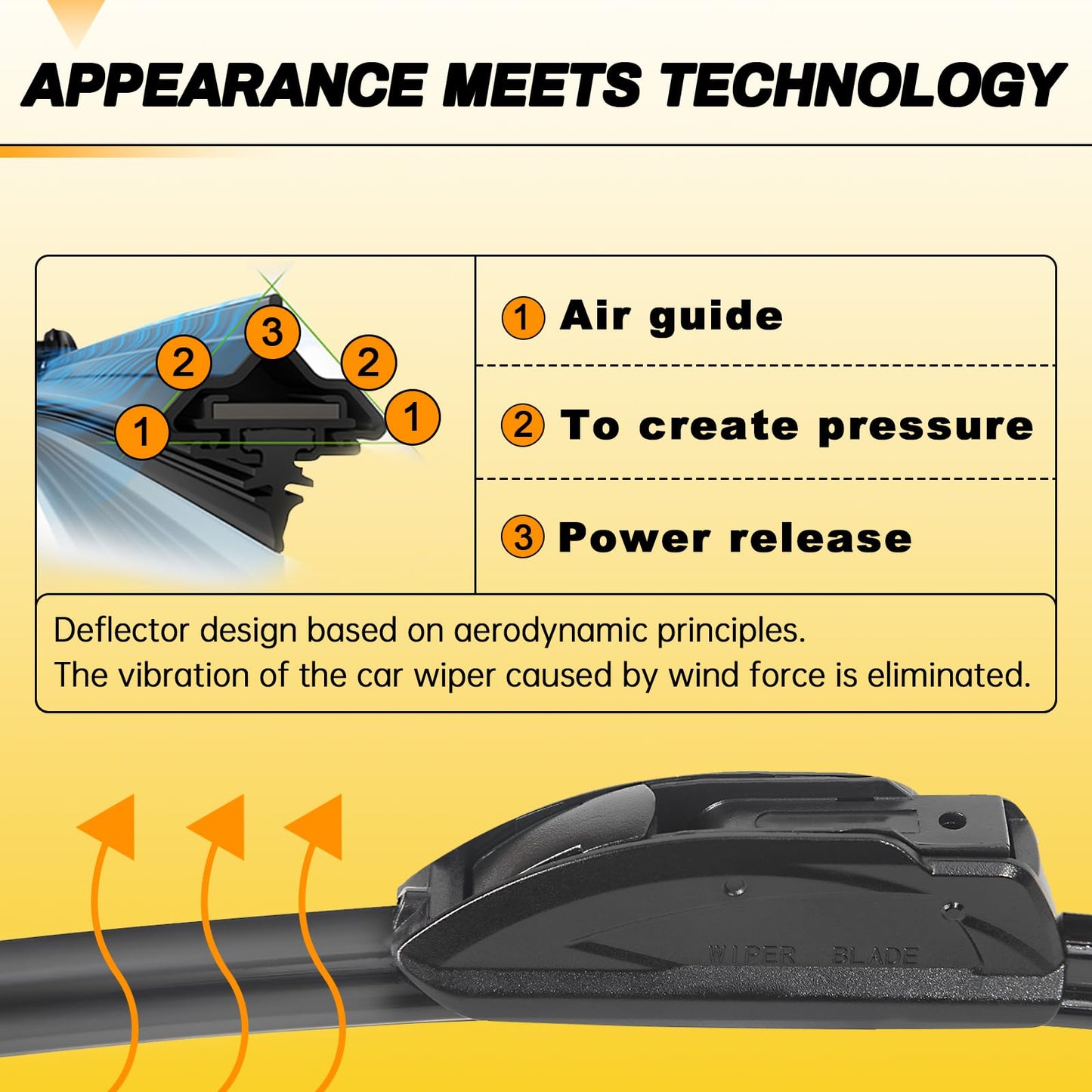 AUTOBOO 26" and 16" Windshield Wipers Blades (Pack Of 2),OEM Quality Premium All-Seasons Wiper blades,Stable and Quiet Armor wiper blades