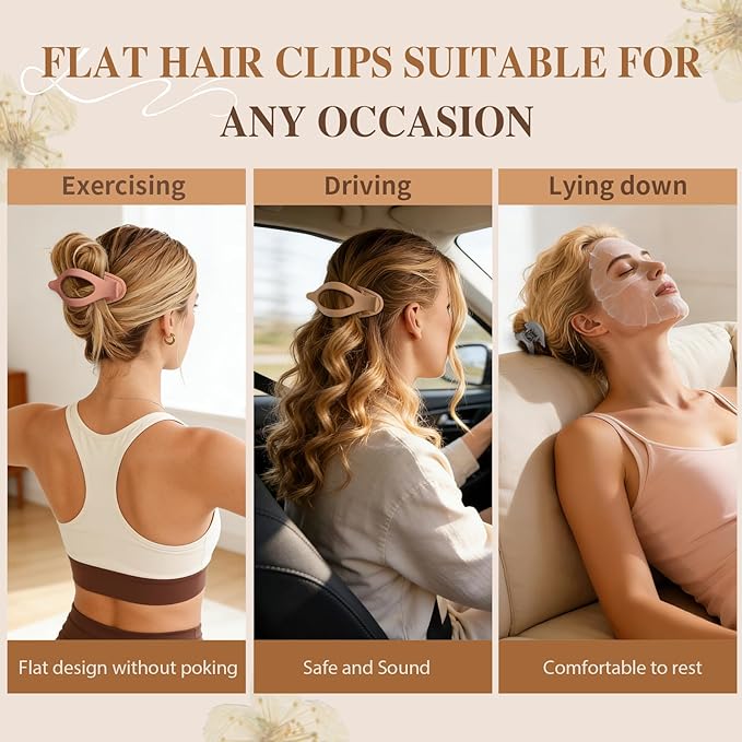 10 Pcs Flat Hair Clips for Women French Concord Claw Clips for Thick and Thin Hair Claw Clips Duck Billed Barrettes Hair Accessories for Women and Girls (Basic)