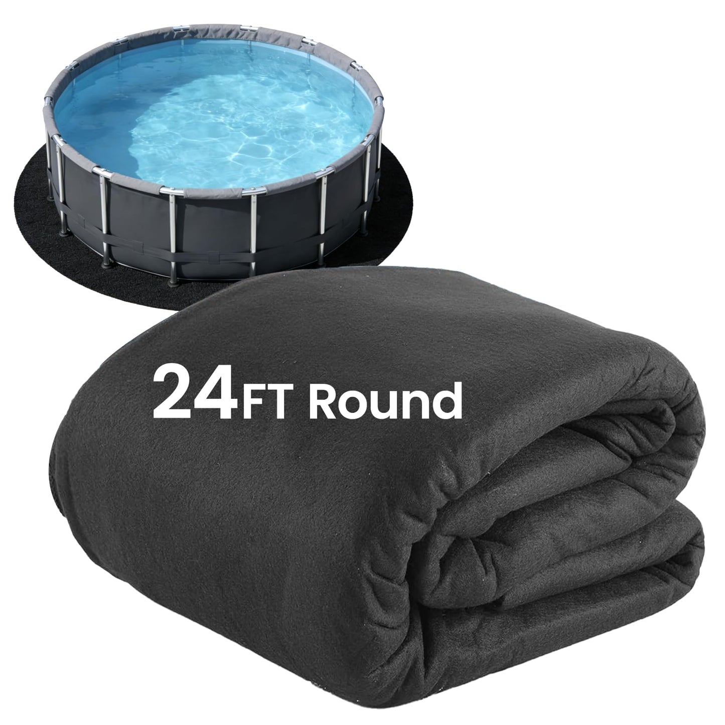 Poolvio 24-Foot Round Above Ground Pool Liner Pad, Geotextile Under Padding, Extends Liner Life, Puncture & Weed Barrier
