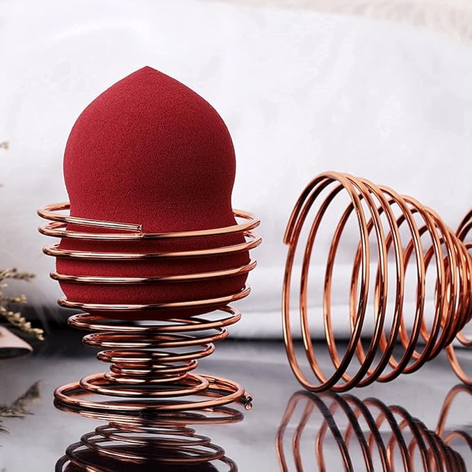 2Pack Makeup Sponge Drying Stand, Beauty Sponge Blender Holder(Rose Gold)
