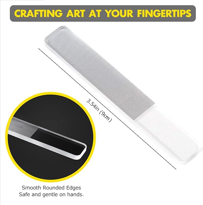 Glass Nail Shiner - 5PC Upgrade Glass Nail File for Natural Nails Nano Nail Buffers Crystal Shine Polisher, Professional Manicure Tools Kit for Acrylic Nail Care