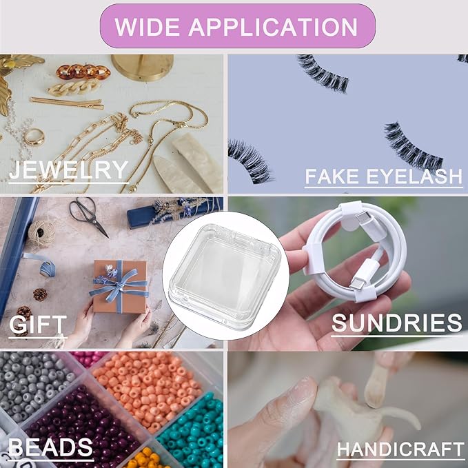 14 Pcs Press On Nail Packaging Box Press on Nail Storage Box for Press Ons with 60 Pcs Adhesive Double Sided Tape for Fake Nail Storage Case Nail Display Nail Salon Supplies Nail Art Business (Clear)