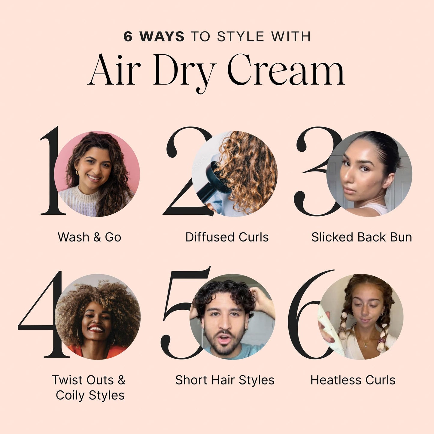 JVN No Heat Complete Air Dry Cream, 13.5 Fl Oz, Jumbo Size, Hair Smoothing Cream Enhances Your Natural Texture, Curl Cream and Wavy Hair Products, Haircare for Women and Men, Silicone Free