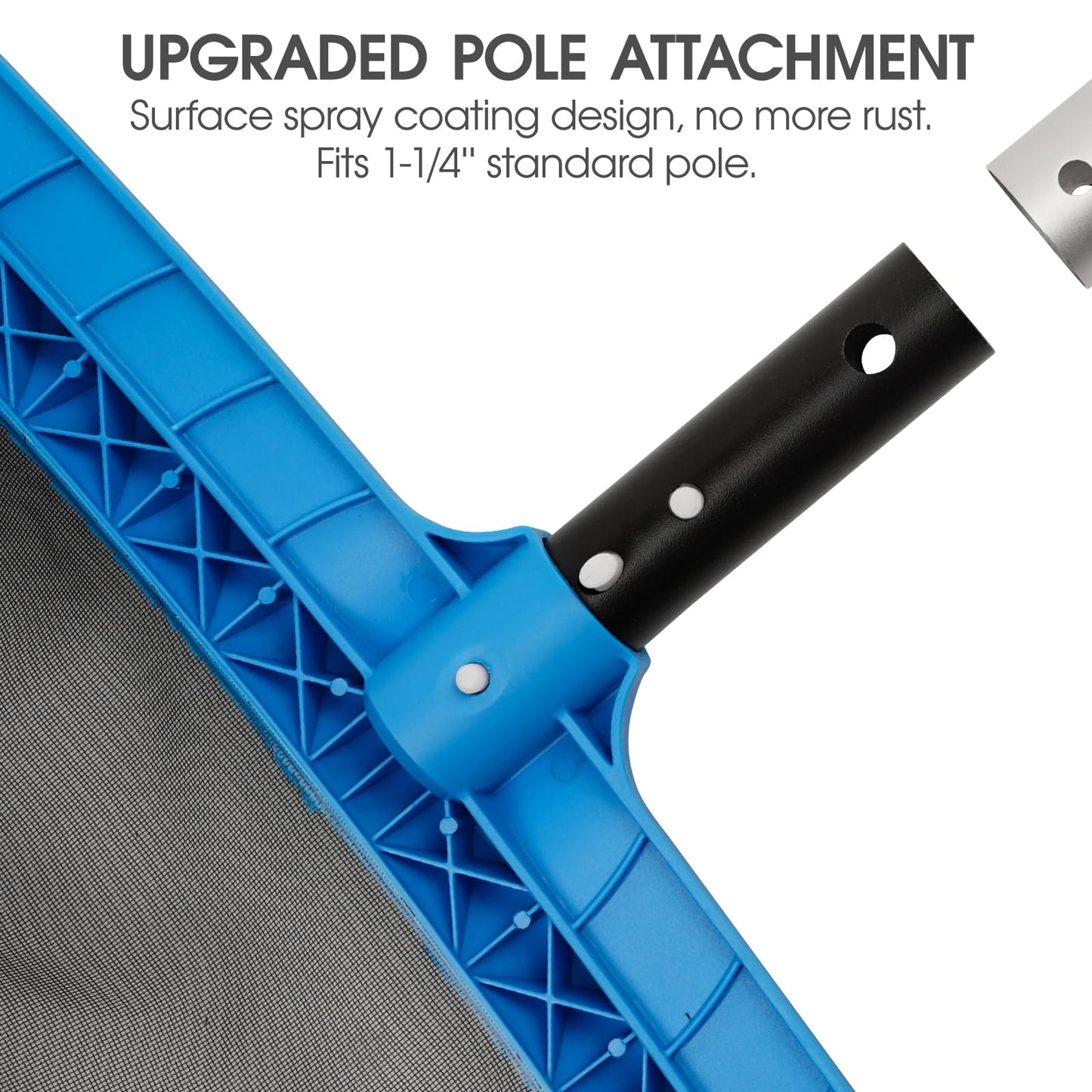TidyMister Pool Skimmer Net with Self-Repair Fine Nylon Mesh Bag, Pool Leaf Rake for Above Ground Pools & In-ground Pools, Pool Nets for Cleaning - Original Series(No Pole)