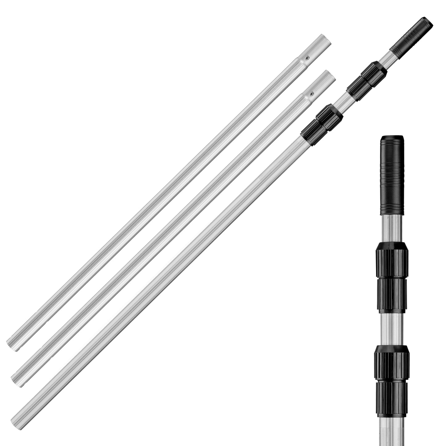 Swimming Pool Pole - 13 Feet Aluminum Telescopic Pool Pole for Cleaning // Telescoping Pool Extension Pole // Adjustable Pool Cleaning Stick for Brush, Skimmer, Vacuum - Inground & Above Ground Pools