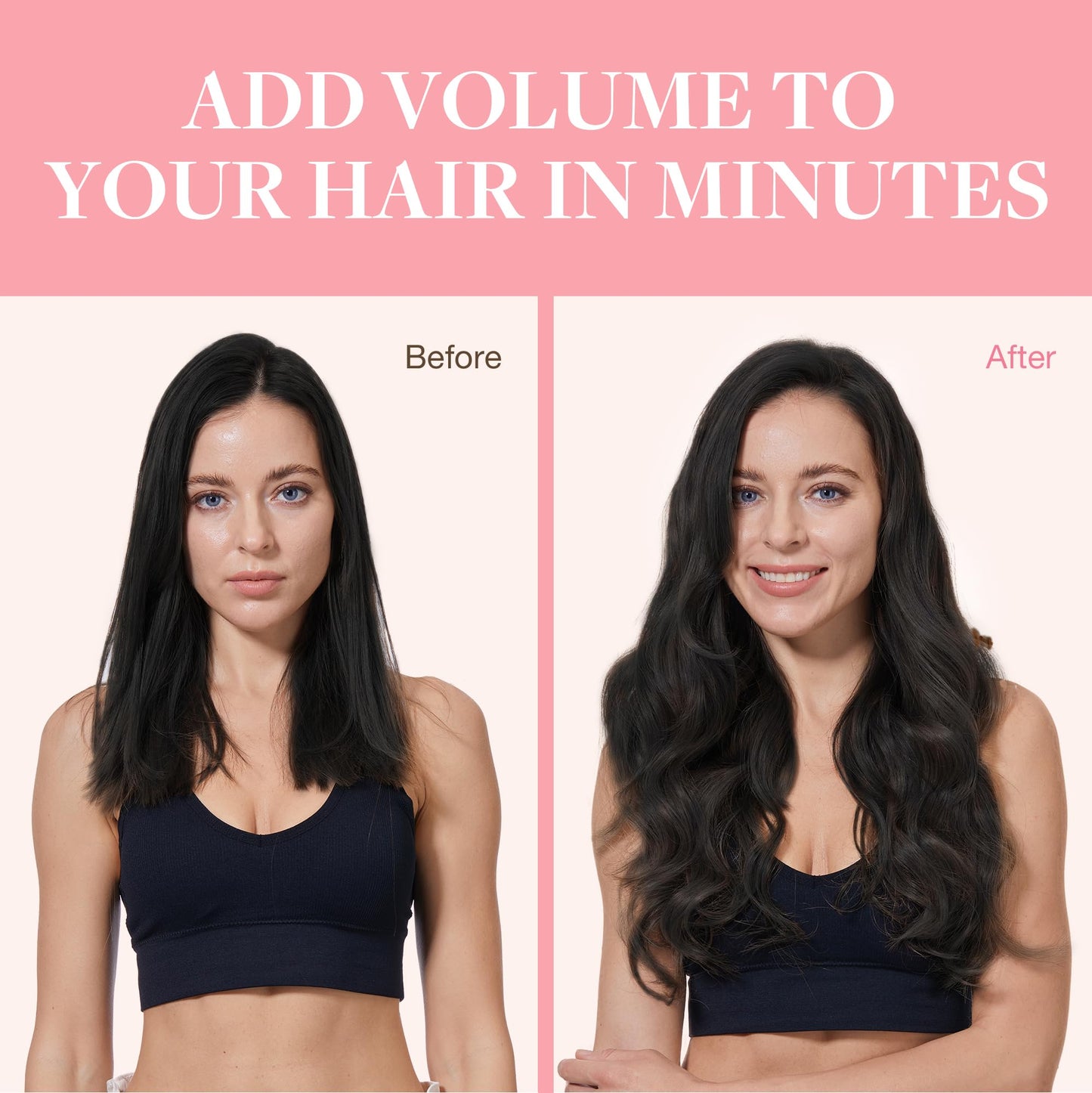 GOO GOO Clip in Hair Extensions Real Human Hair, Remy Human Hair Extensions Clip ins for Women, Natural Human Hair, 18inch 120g 7Pcs, 1B Natural black