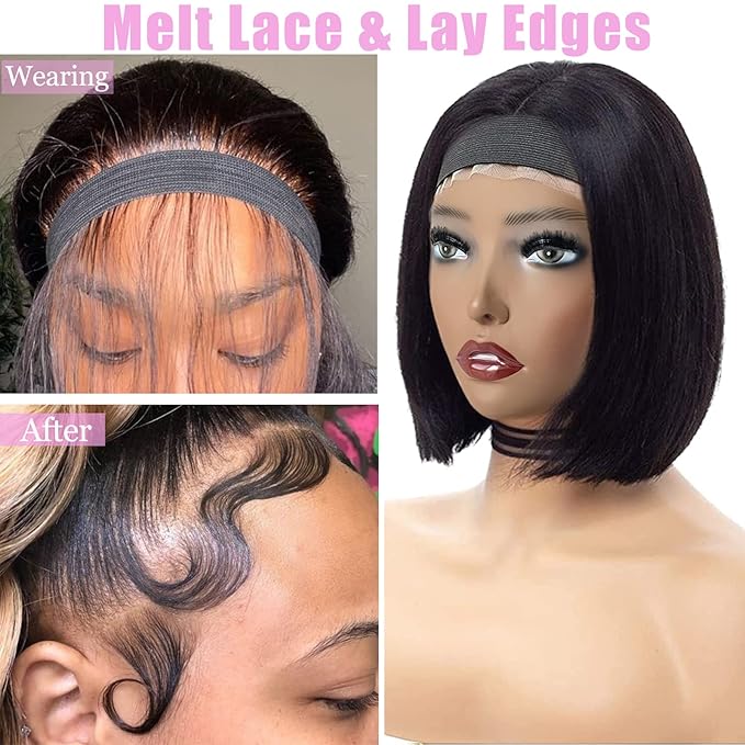 2 Pcs Wig Band For Melting Lace Band Elastic Bands For Wig Edge Lace Frontal Melt Adjustable Wrap To Lay Scarf Keeping Grip No Slip