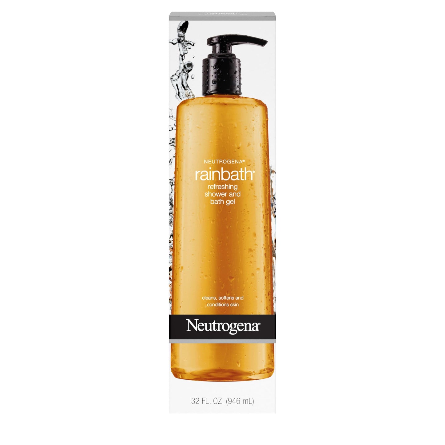 Neutrogena Rainbath Cleansing Shower Gel, Daily Moisturizing Body Wash Cleanser & Shaving Gel for Men & Women, Rinsing Creamy Lather for Softer & Smoother Skin, Original Scent, 32 fl. Oz (Pack of 2)