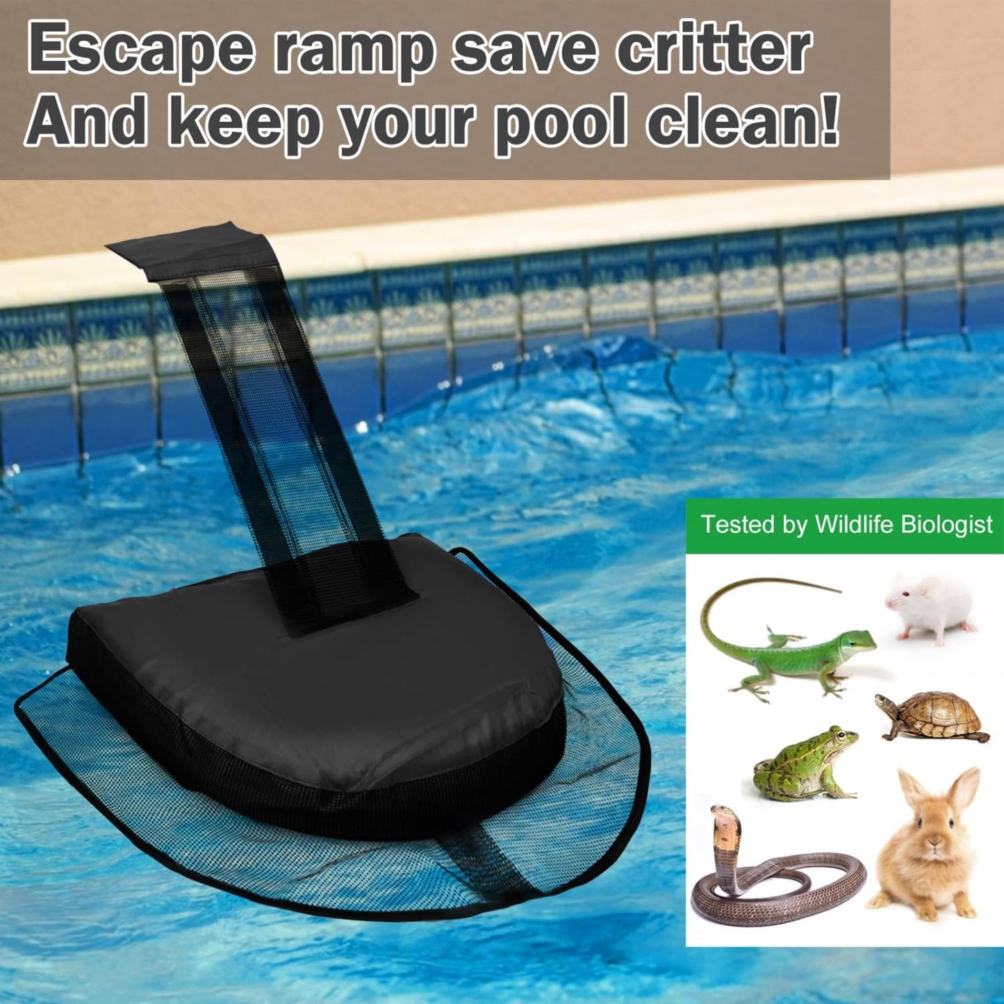 Monrocco 2 Pack Animal Saving Escape Ramp for Swimming Pool, Pool Critter Escape Ramp, Floating Rescues Frog Saver for Swimming Pool Critter Escape Ramp