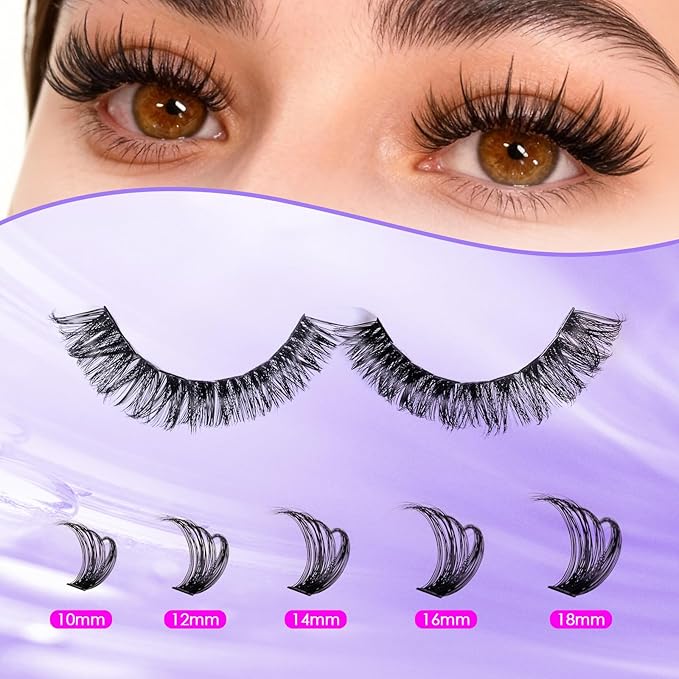 Ocean Pearl Lash 564ct Lash Clusters, 10-18mm Individual Cluster Lashes, 60D/80D/100D/150D Volume Eyelash Clusters, Thick Volume Cluster Eyelash Extensions, Soft Natural-Looking Lashes,Lashes Clusters