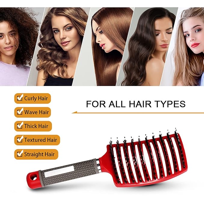 Hairstreaq Detangling Brush, Wet Dry Detangler Hair Brushes, Vented Detangling Brush, Fast Drying Styling Massage Hairbrush for Women & KidsÃ¢ÂÂ Long, Thick, Thin, Curly & Tangled Hair (Gold)