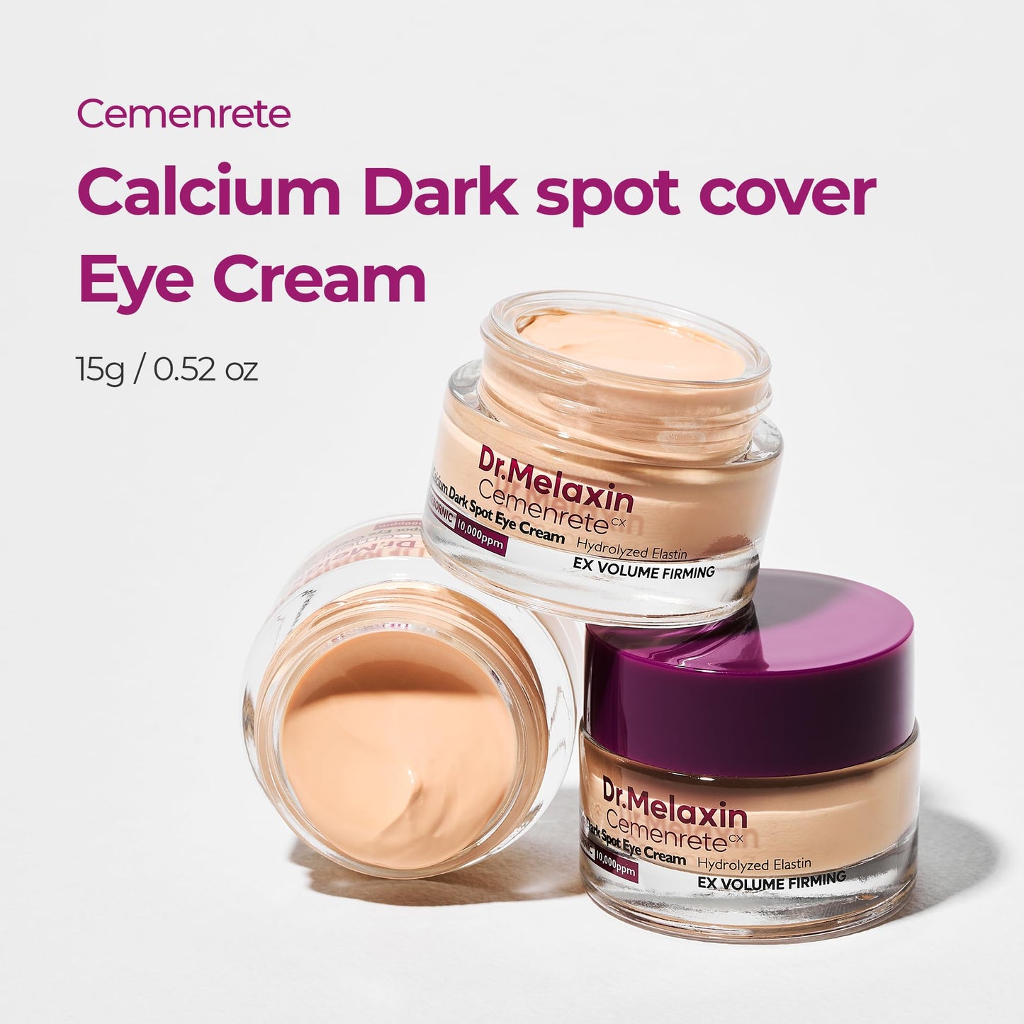 Dr.Melaxin Calcium Dark Spot Eye Cream 15g – Niacinamide & Calcium Gluconate Eye Cream for Dark Circles, Under Eye Bags & Sagging | Hydrolyzed Elastin EX Volume Firming | Korean Eye Cream