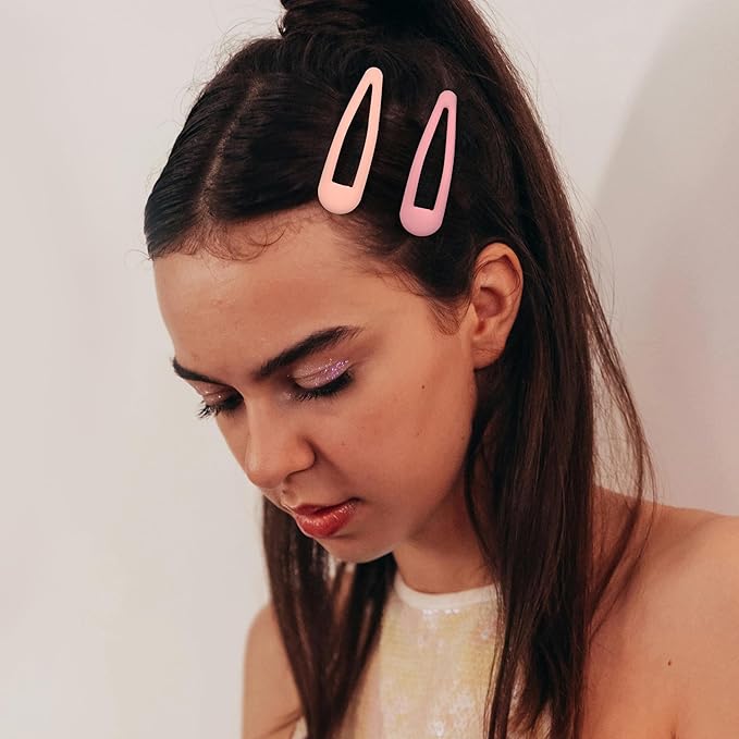 Small Hair Barrettes For Women No Slip Metal Snap Clips For Thin And Fine Hair,Matte Yellow Pink Blue Green Purple,20 PCS,1.97 x 0.5 Inch.