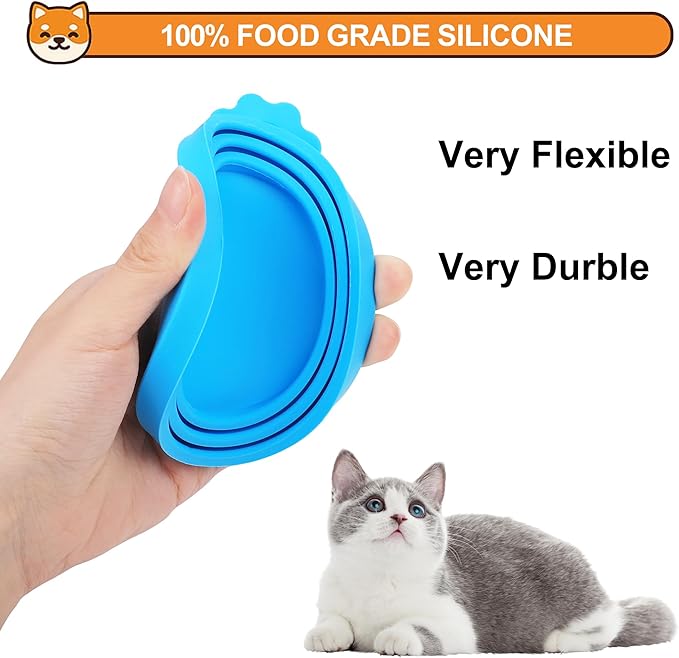 2 Pack Pet Food Can Covers, Silicone Universal Can Lids for Dog & Cat Food, BPA Free, One Fit Most Standard Size Food Cans Teal/Dark Green