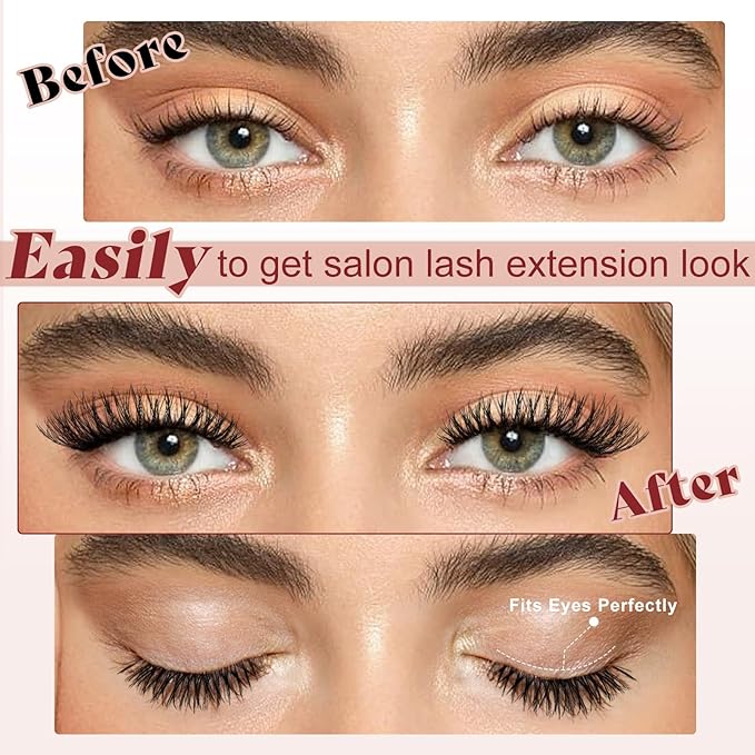 Higu clace Magnetic Eyelashes with Applicator Soft Magnetic Lashes Natural Look Wispy Magnet Lashes Easy to Wear and Remove Ã¯Â¼ÂDJCX-C03Ã¯Â¼Â