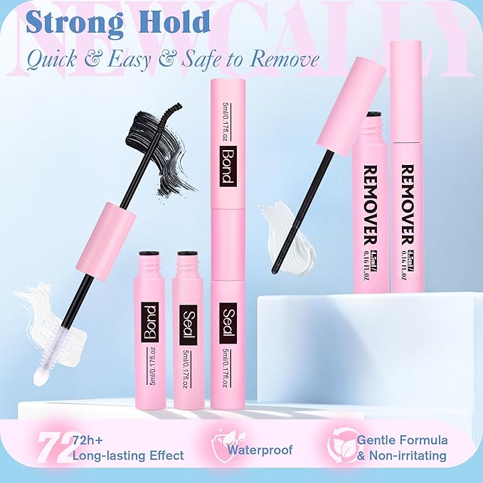 Natural Lash Clusters Kit DIY Lash Extension Kit Wispy Eyelash Extension Kit C-curly Individual Lashes Kit 9-12MM Short Eyelash Clusters with Lash Remover by Newcally