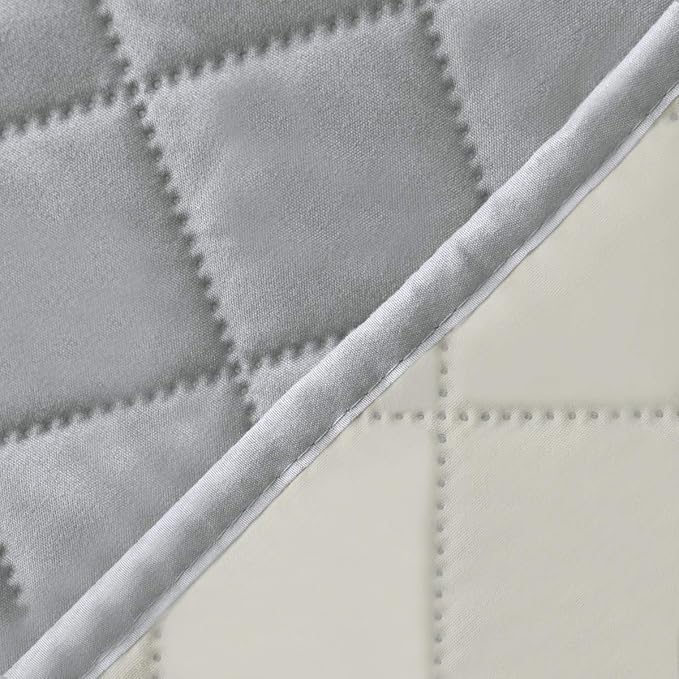 Easy-Going Reversible Couch Cover for 3 Cushion Couch Sofa Cover for Dogs Water Resistant Furniture Protector Cover with Foam Sticks Elastic Straps for Pet Cat (Sofa, Light Gray/Ivory)