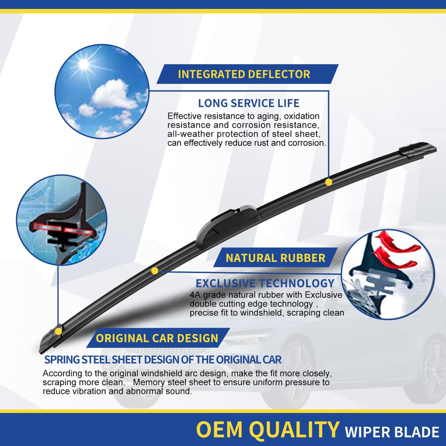 3 wipers Replacement for 2011 2010 2009 2008 2007 Honda CRV CR-V 20018 2017 2016 2015-2007 Acura RDX, Windshield Wiper Blades Original Equipment Replacement - 26"/16"/14" (Set of 3) U/J HOOK