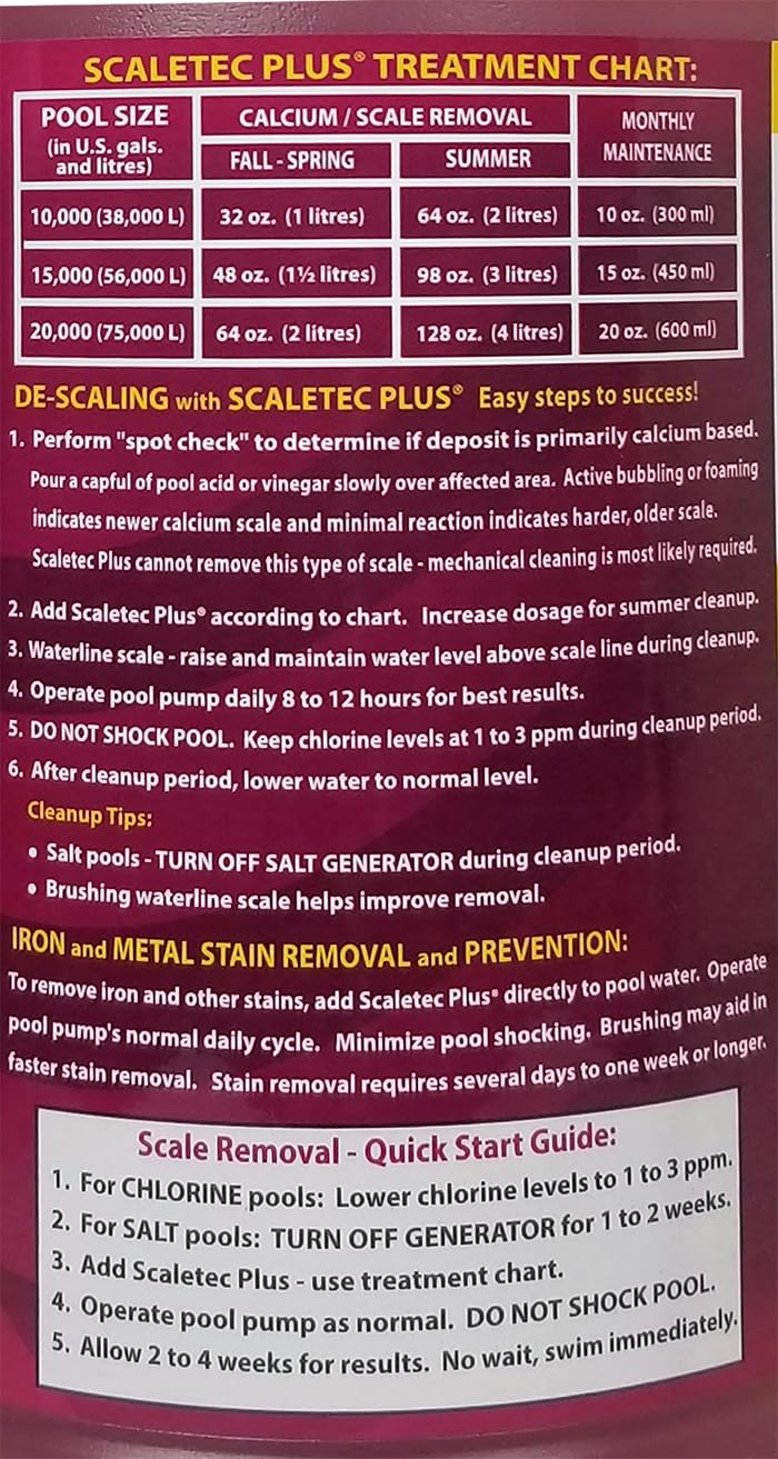 EasyCare 20064 Scaletec Plus Descaler and Stain Remover, 64 oz. Bottle