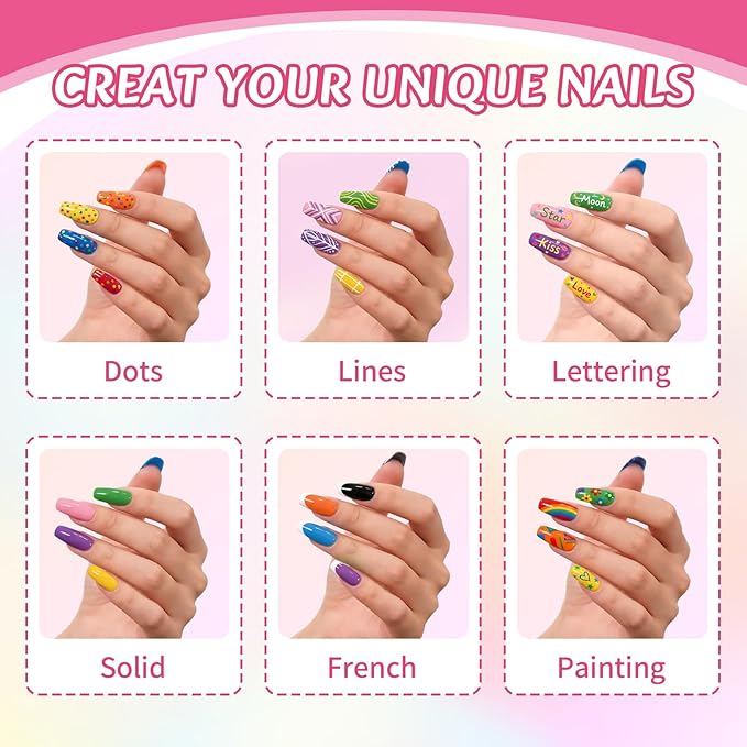 Betem Nail Art Pens Set, Dual Tip 30 Colors Nails Art Markers Non-Toxic, Quick-drying Nail Polish Pens, Acrylic Nail Kit for Home & Salon DIY, Easy French Manicure Tool, Gifts for Mom, Friends