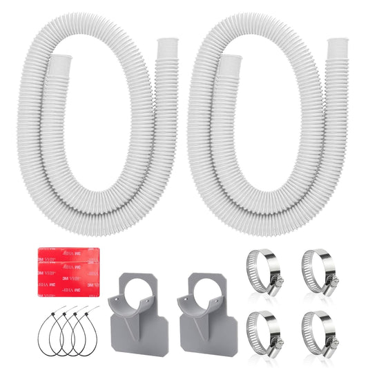 1.25" x 41in Pool Hoses Set for Above Ground Pools – Pool Pump Replacement Hose with Clamps, Compatible with Intex, Coleman, Summer Waves Pool Pumps & Filters (2 PACK White)
