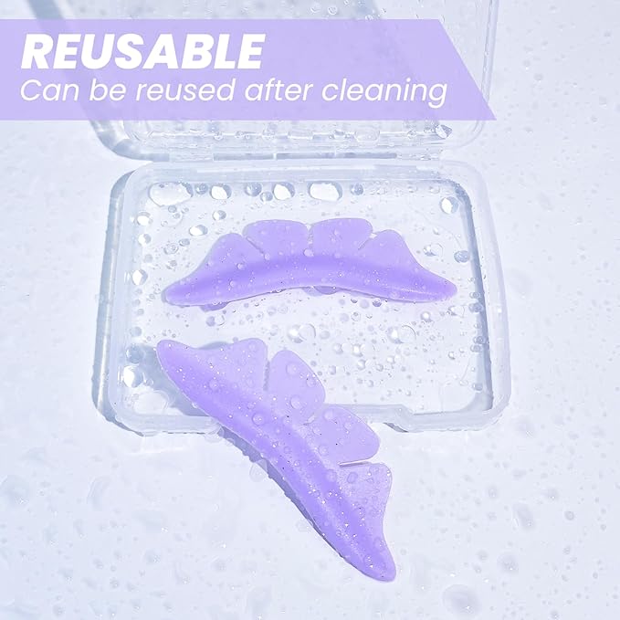 PERMANIA Silicone Under Eye Pads, Soft Lash Lift Rods Extreme Eyelash Curler Reusable for Lower Lash Perm Makeup Beauty Tool (Purple)