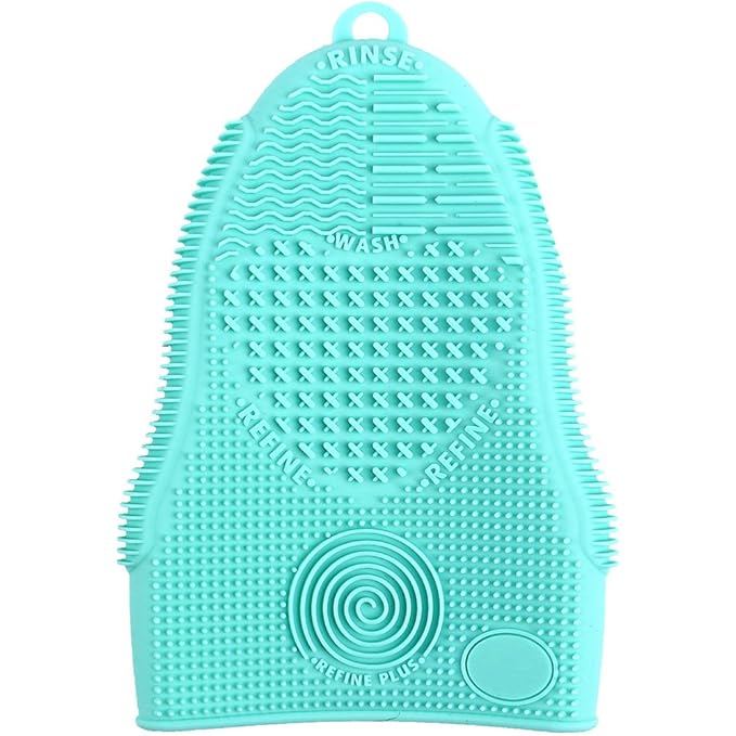 ScivoKaval Makeup Brush Cleaner Glove Mat Mitt Silicone Cosmetic Cleaning Scrubber Tool Face Brushes and Eye Brush Washing Pad Mint Green
