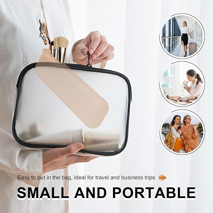 Silicone Makeup Brush holder travel case,Large makeup brush bag with Half-open Snap Design, Anti-fall Out vanity organizer for Toothbrushes,lipstick,eyebrow pencil,BB Cream,Liquid Foundation(Khaki)