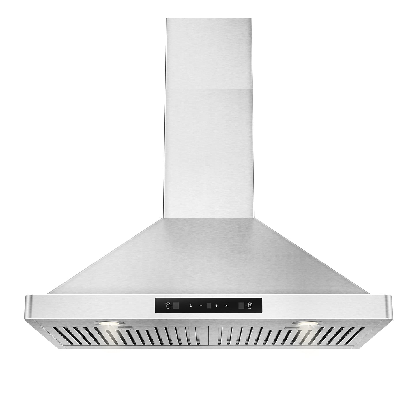 EVERKITCH 24 inch Wall Mount Range Hood 800CFM, with DC Motor, Stainless Steel Vent Hood with 6 Speeds Exhaust Fan, Convertible to Ducted and Ductless, with stainless steel filters