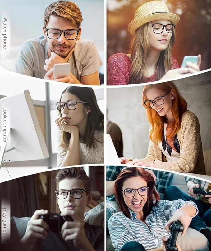 MEETSUN 3-Pack Blue Light Blocking Glasses, Anti Eye Strain Headache (Sleep Better), Computer Glasses UV400 Lens (Brown Gradient + Leopard + Tortoiseshell)